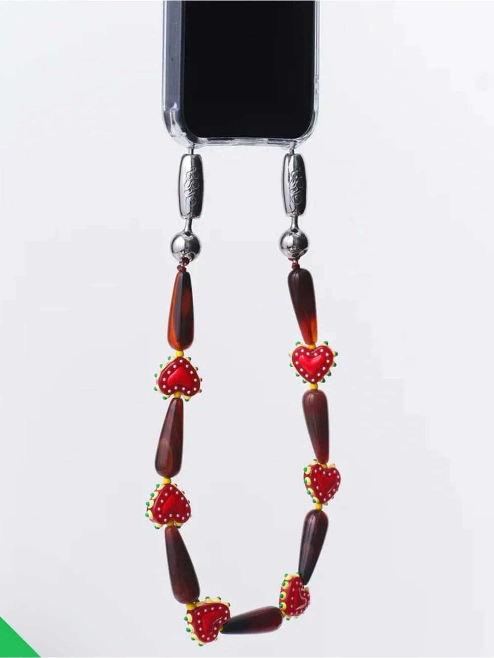 Ossa New Ossa New York Western Heart Red Agate Wristlet Phone Chain